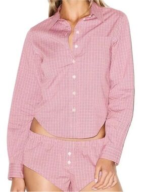 SKIMS Plaid button down with shorts - Size L